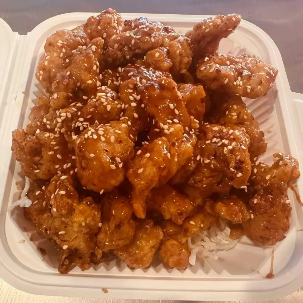 Tasty-Chinese-Restaurant-Sesame-chicken-Newark Crispy chicken with sesame seeds at Tasty Chinese Restaurant, a Chinese Restaurant in Newark